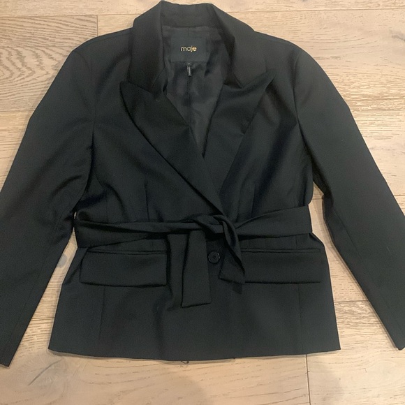 Maje Jackets & Blazers - Maje Black Blazer with Belt